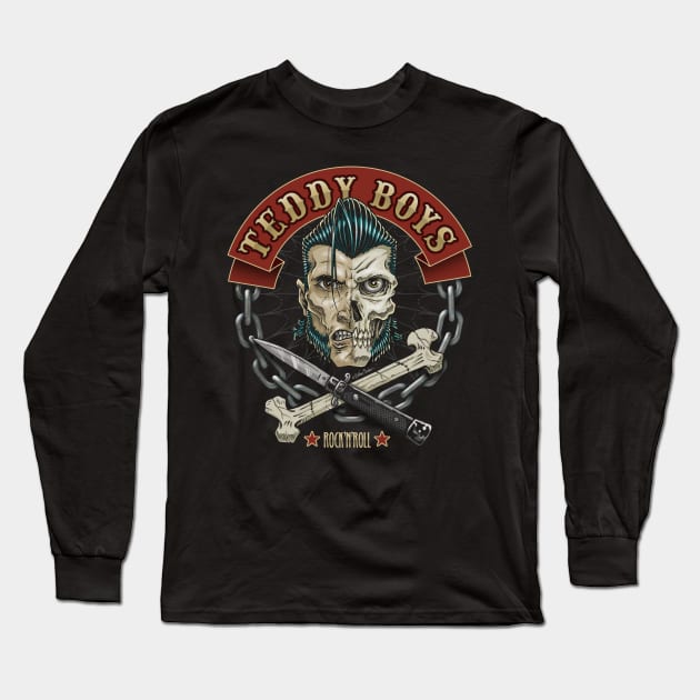 teddy boys head Long Sleeve T-Shirt by nanobarbero